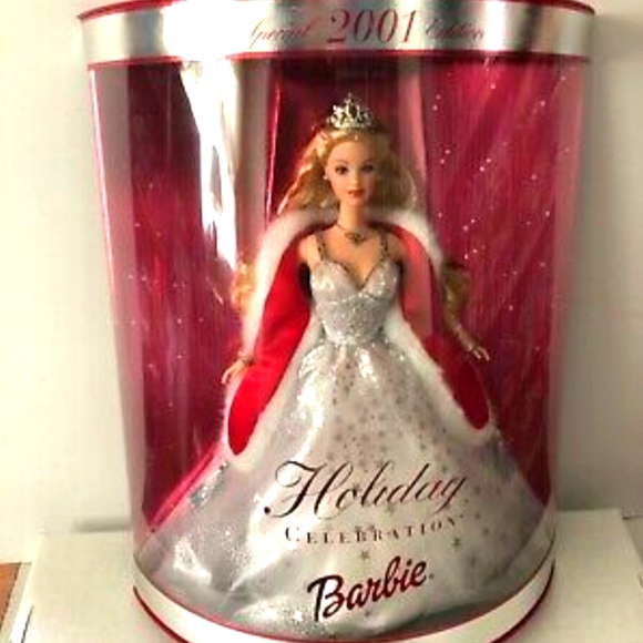 2001 & 2007 Barbie Holiday Celebration Special Edition Dolls Both are New in Box - Picture 3 of 10